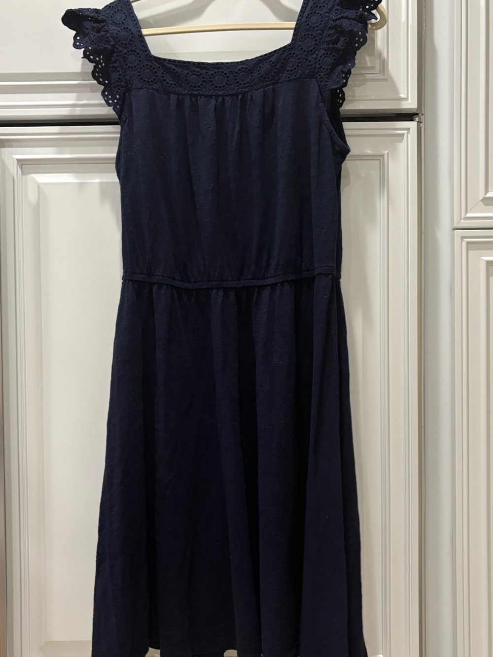 Talbots Navy Eyelet-Trim Sundress
